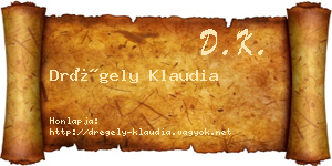 Drégely Klaudia névjegykártya